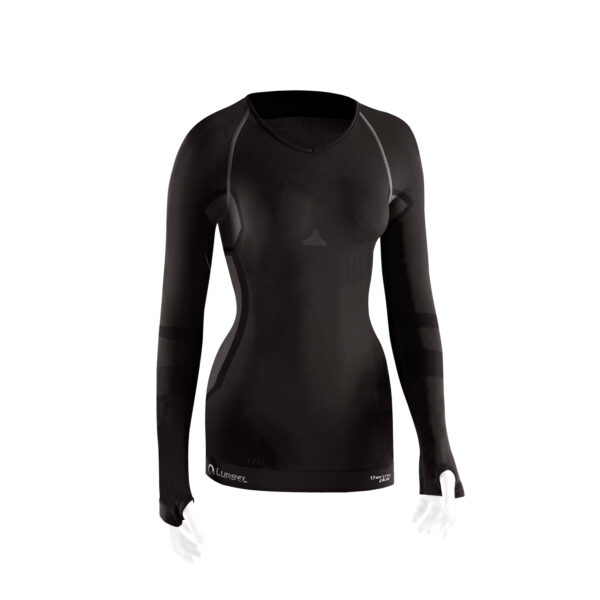 Cristallo Neutral Long Sleeves W Lurbel AW24-25. Diseñada con precisión para mujeres activas que buscan rendimiento y comodidad, Antiolor y transpirable..